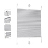 Sekey pleated blinds without drilling, light grey